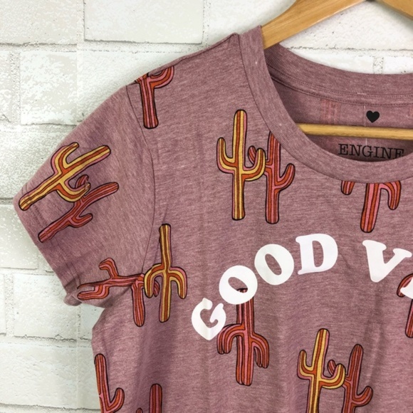 NWT Good Vibes Cropped Cactus Tee, Festival - Picture 3 of 8